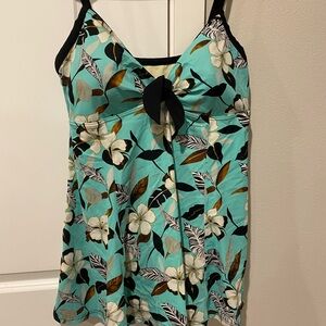 Floral Print Swimsuit with Tie Front